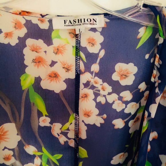 Cardigan blue flower print - Picture 4 of 7